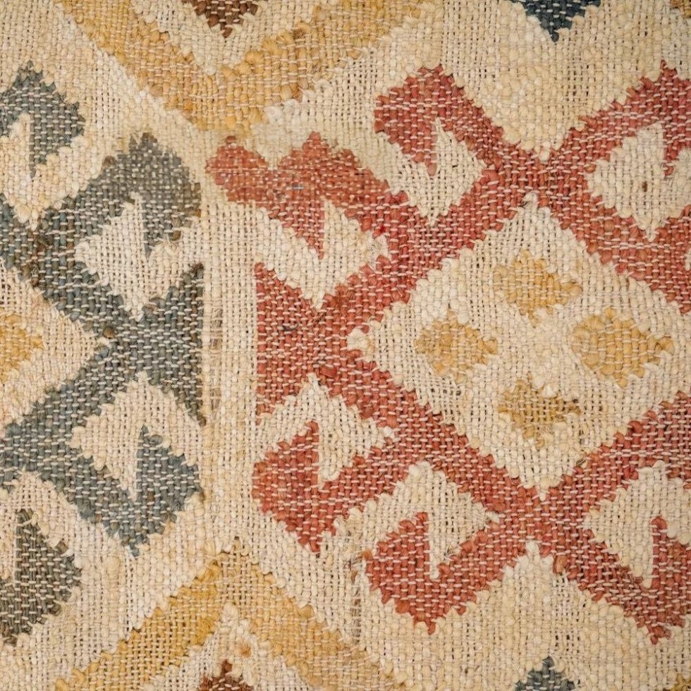 Tappeto azteco beige in cotone e iuta - immagine 5