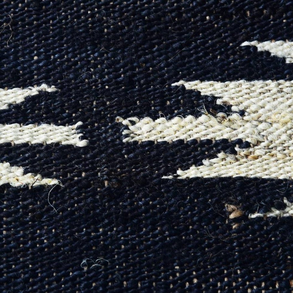 Tappeto runner in juta di canapa bianco e nero - immagine 5
