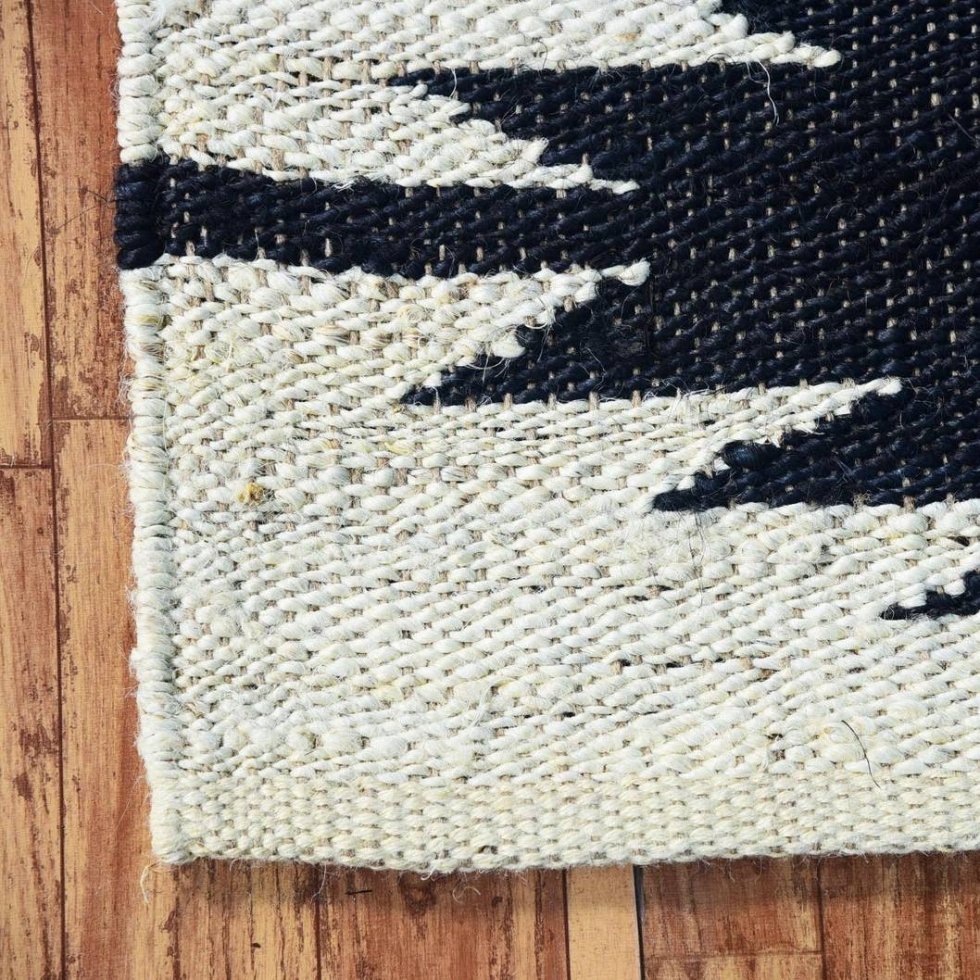 Tappeto runner in juta di canapa bianco e nero - immagine 6