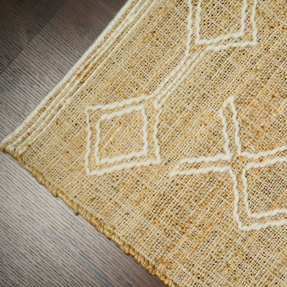 Tappeto astratto boho in juta di cotone - immagine 2