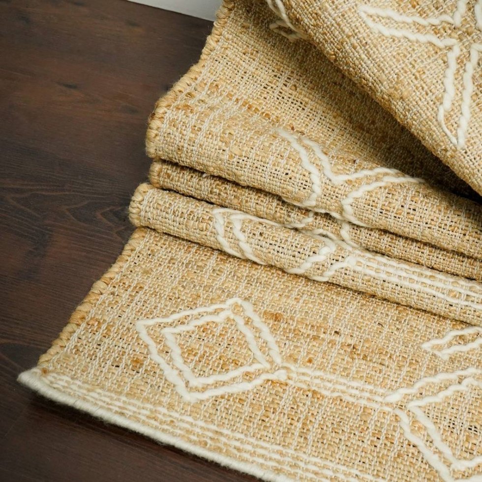 Tappeto astratto boho in juta di cotone - immagine 3