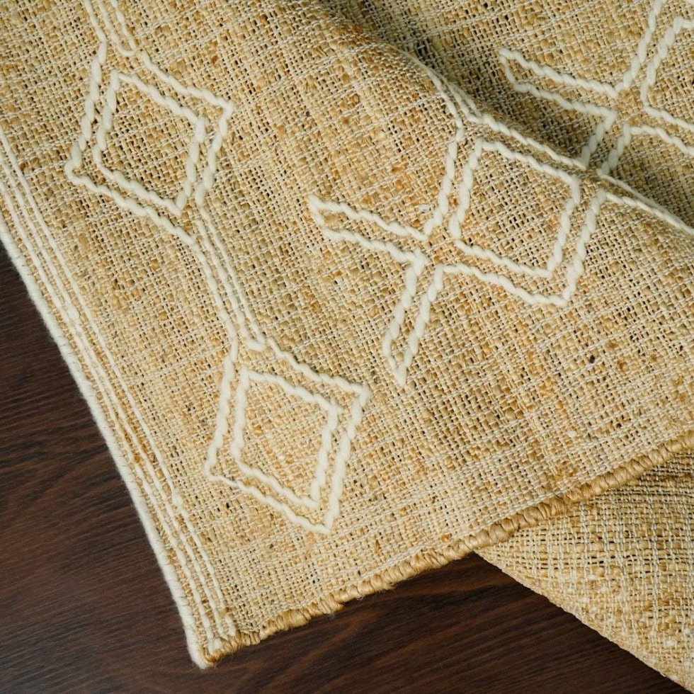 Tappeto astratto boho in juta di cotone - immagine 4