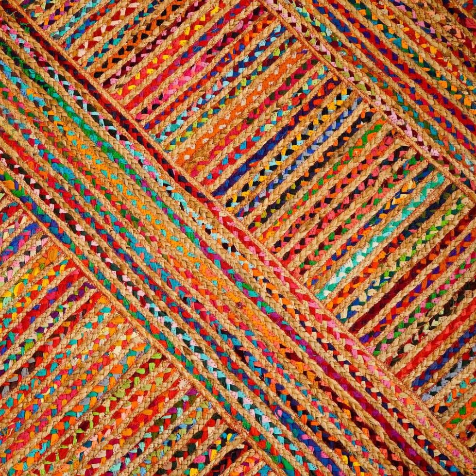 Tappeto Chindi in juta a righe multicolore - immagine 4