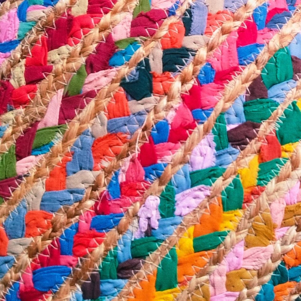 Set di cuscini in iuta intrecciati colorati di chindi - immagine 2