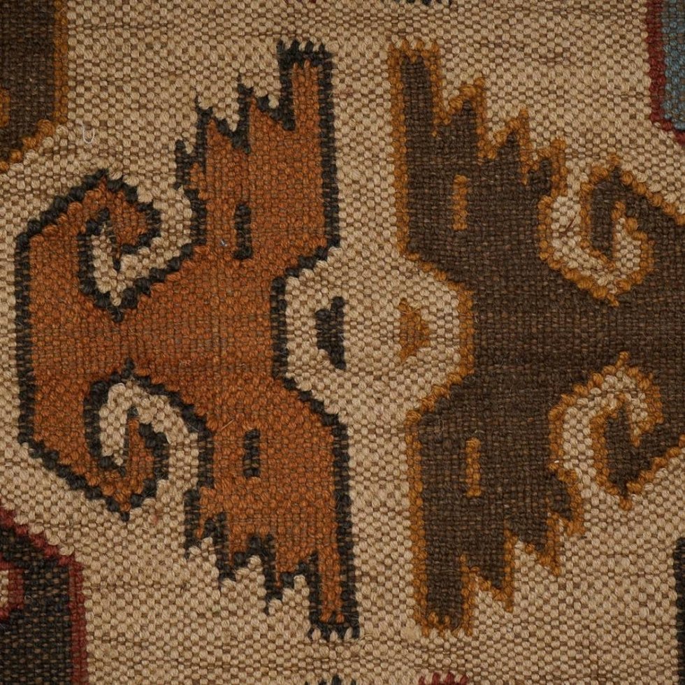Tappeto etnico kilim in lana e juta - immagine 3