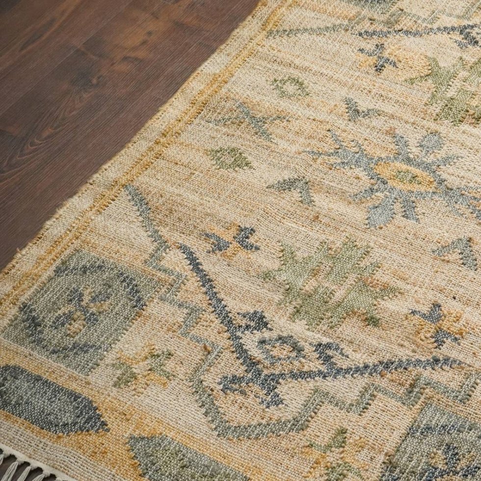 Tappeto in juta di cotone a reticolo con pois color carbone - immagine 3
