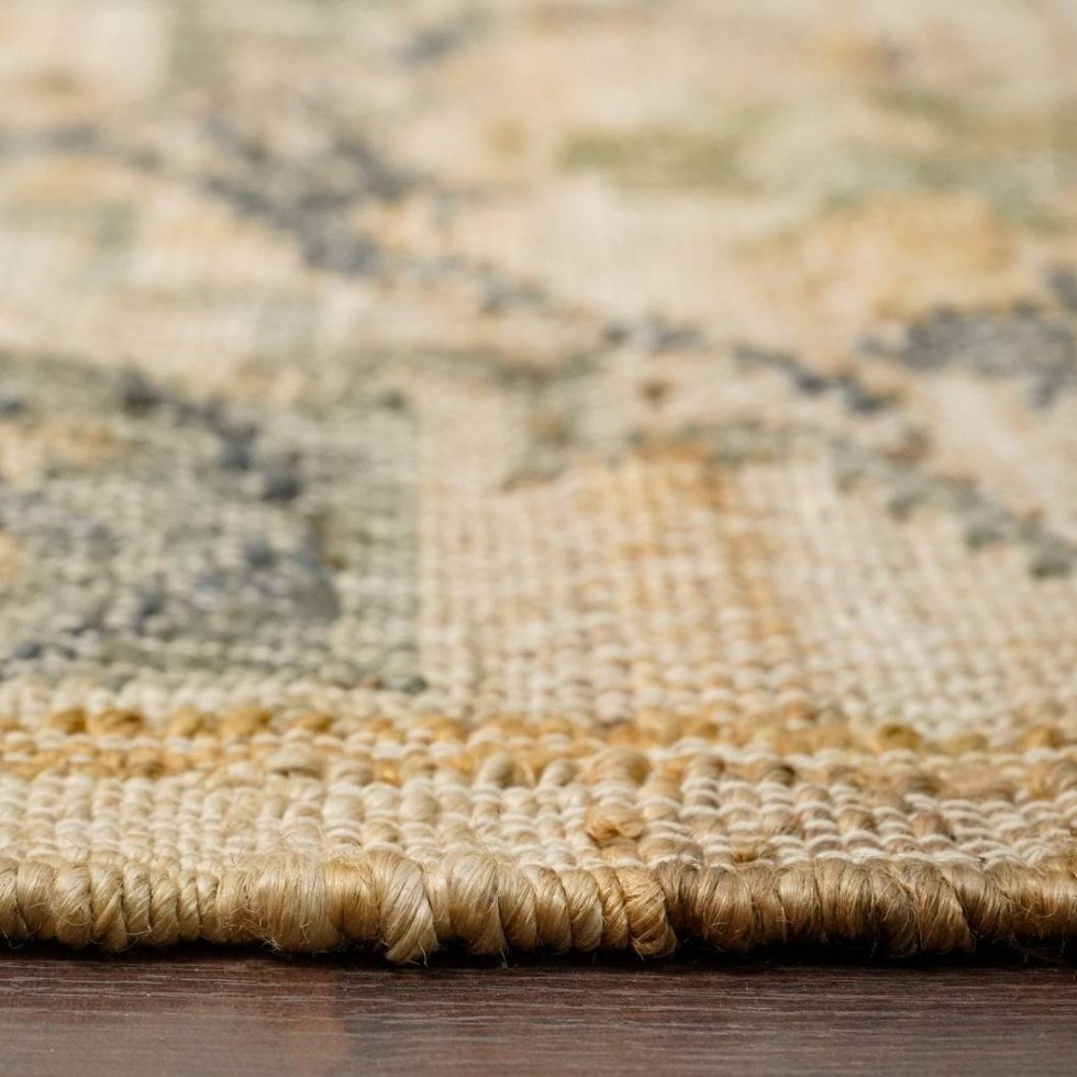 Tappeto in juta di cotone a reticolo con pois color carbone - immagine 4