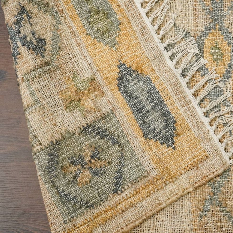Tappeto in juta di cotone a reticolo con pois color carbone - immagine 6