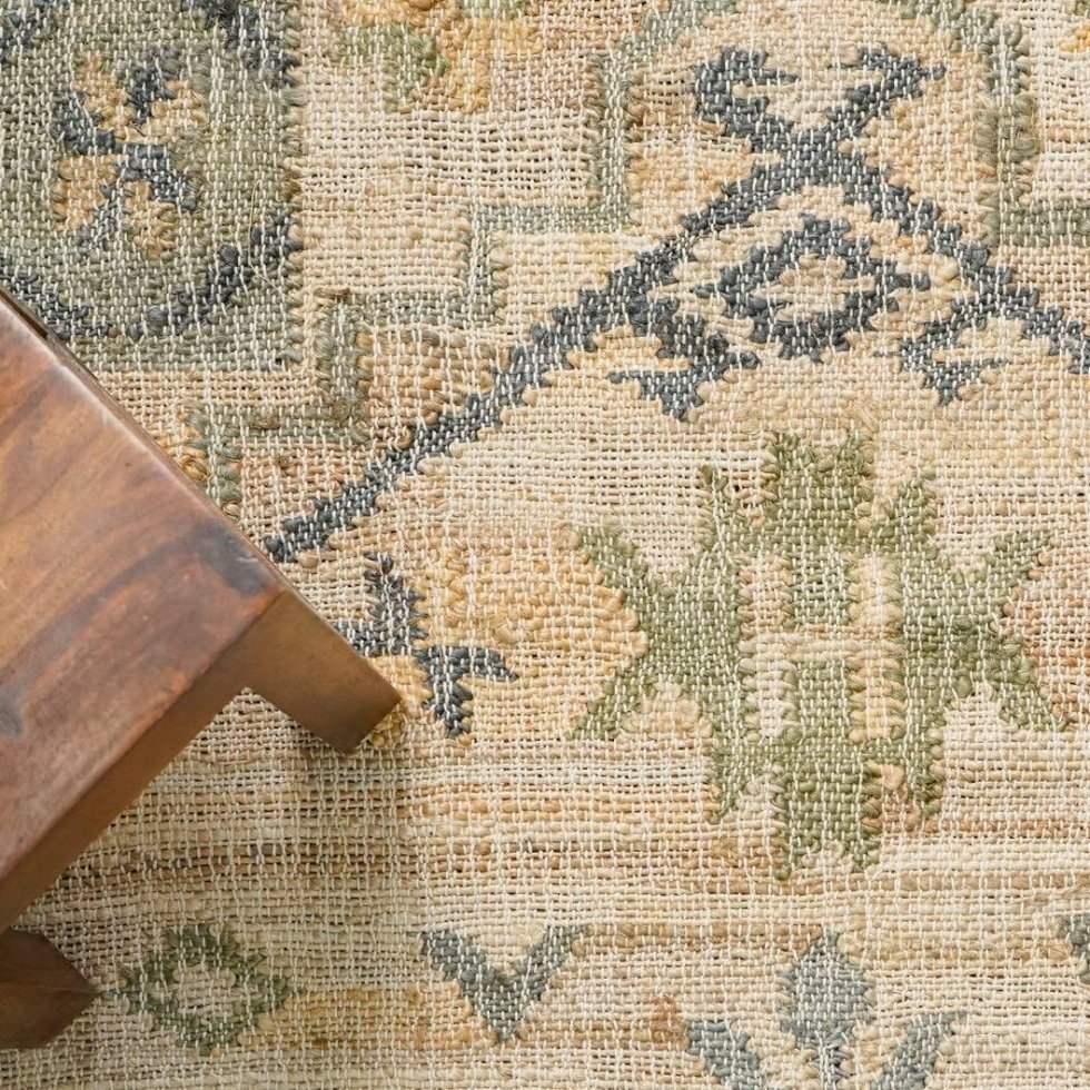 Tappeto in juta di cotone a reticolo con pois color carbone - immagine 2