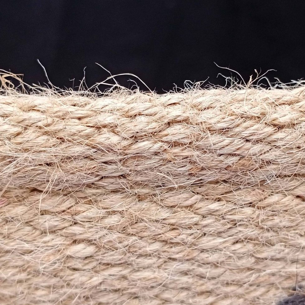 Cestino rotondo in iuta naturale e marrone - immagine 3