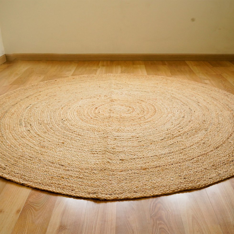 Tappeto rotondo in iuta naturale intrecciato - immagine 2
