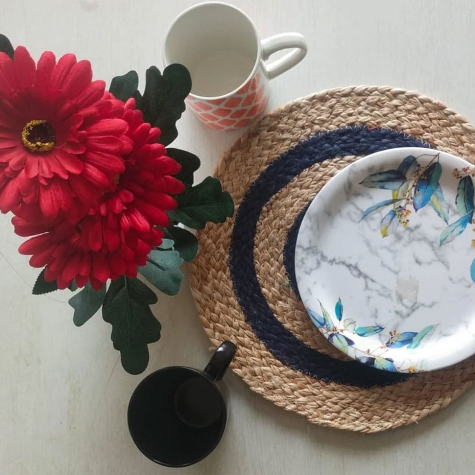 Tovagliette in iuta di target navy