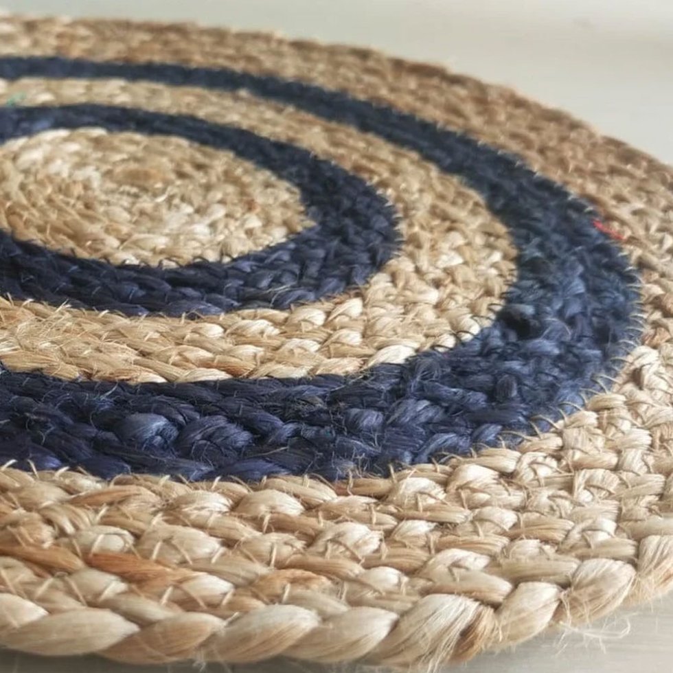 Tovagliette in iuta di target navy - immagine 3