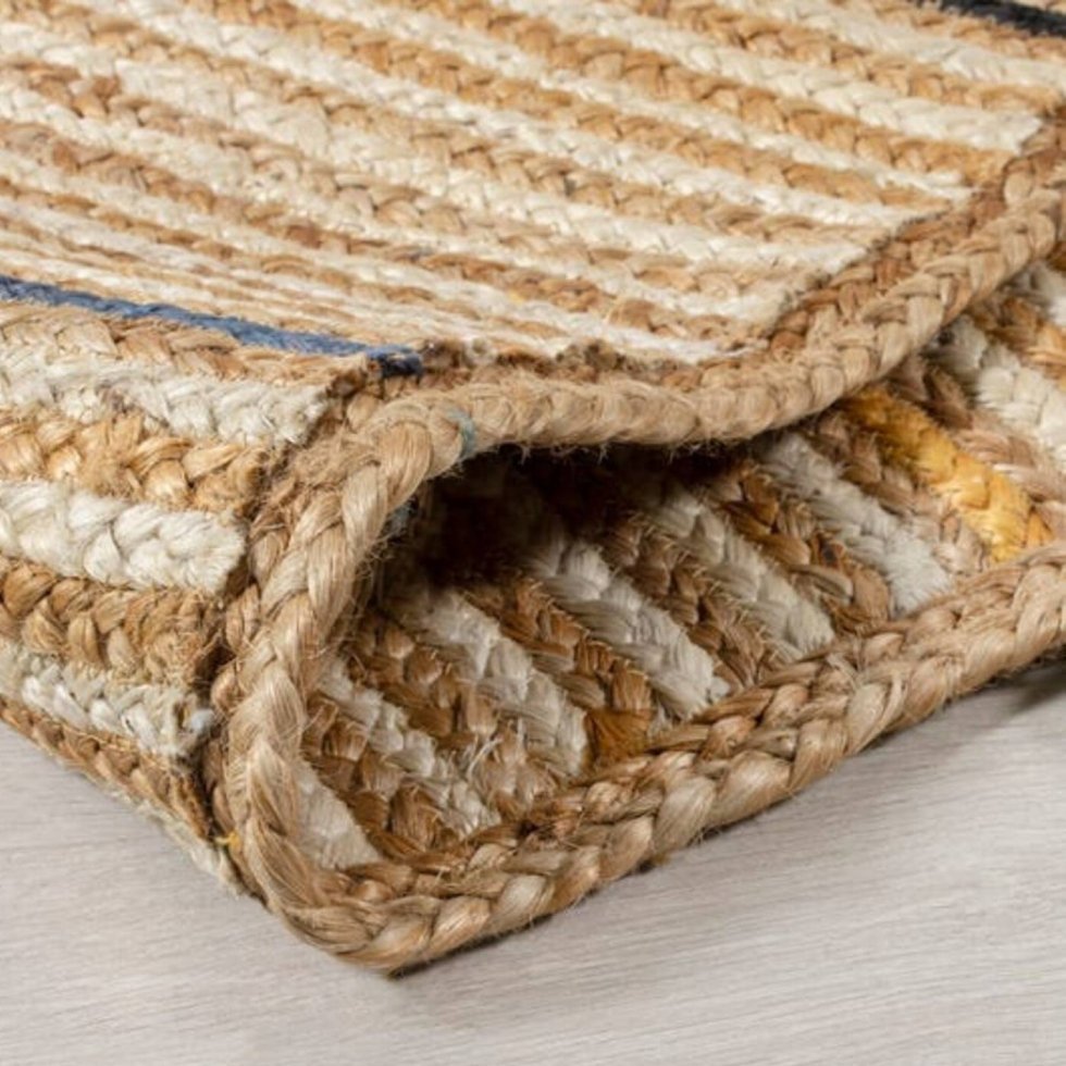 Tappeto in juta a righe con nappe - immagine 4
