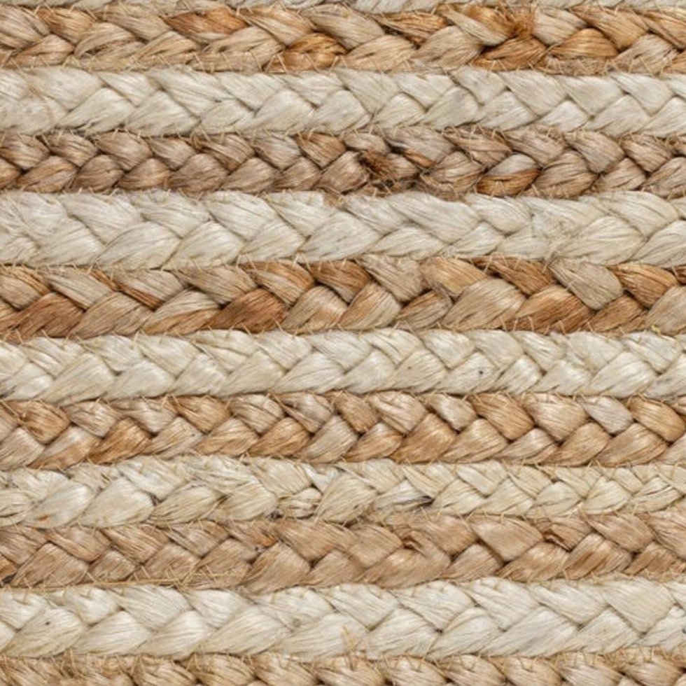 Tappeto in juta a righe con nappe - immagine 5