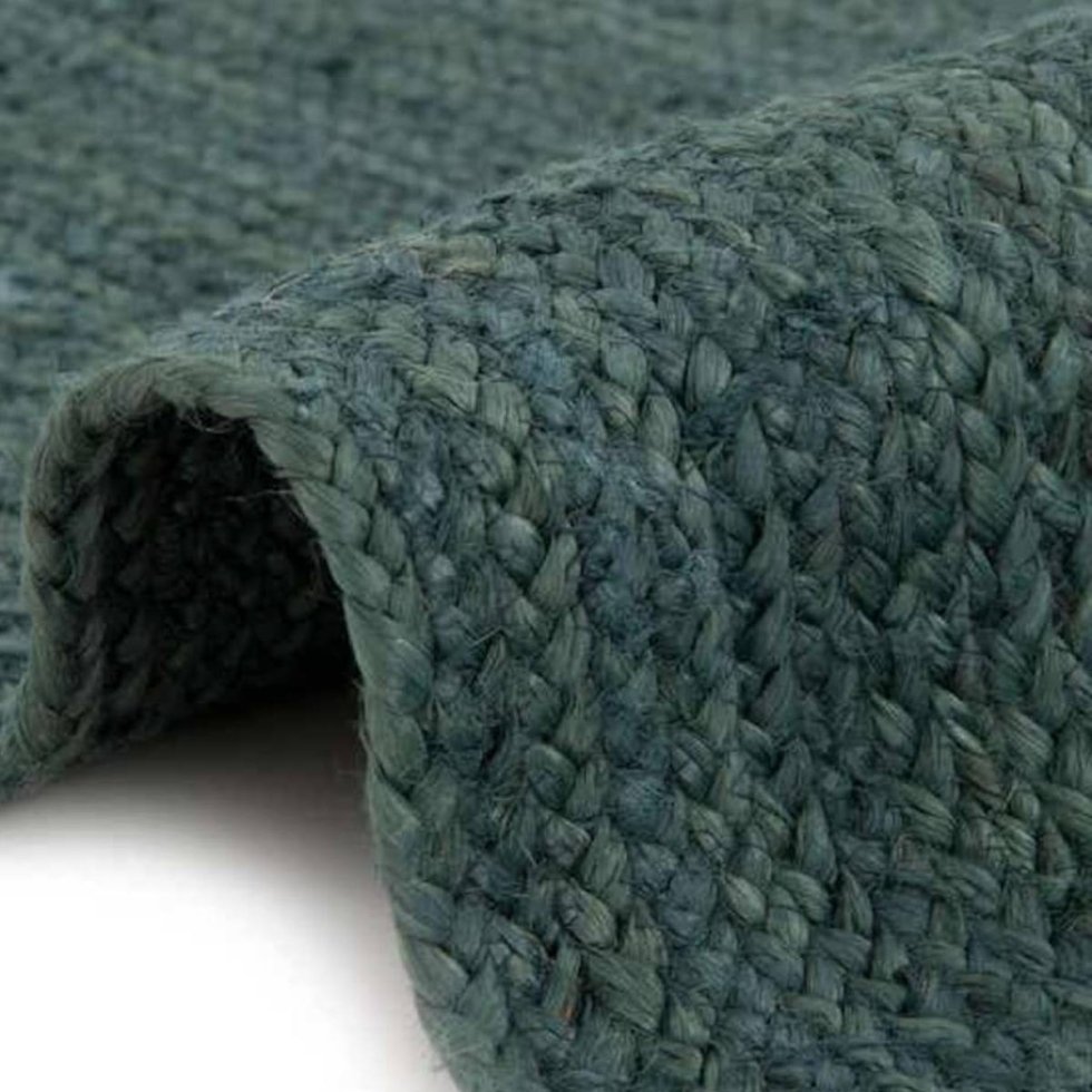 Tappeto rotondo in juta intrecciata verde acqua - immagine 5