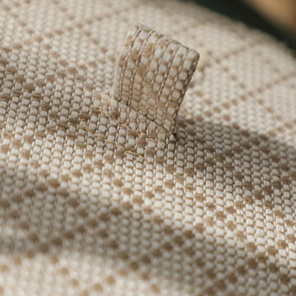 Cestino rotondo in iuta bianco e beige con coperchio - immagine 3