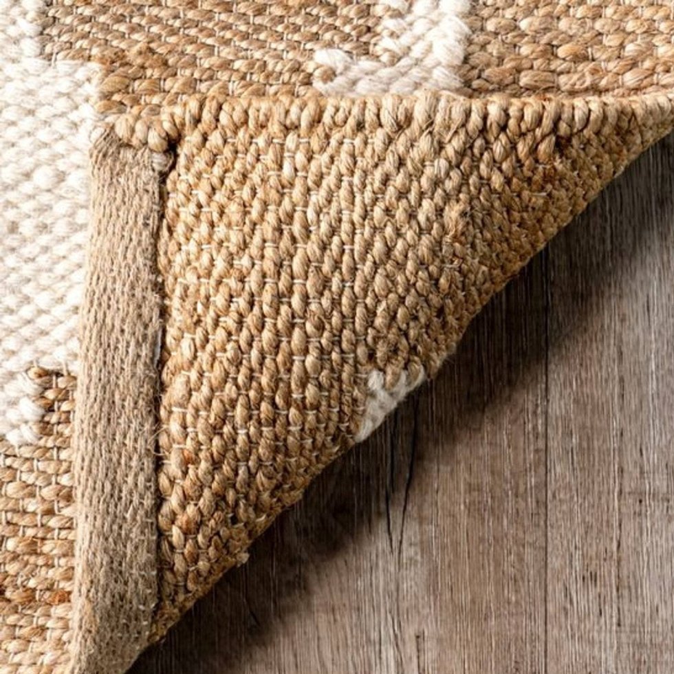 Tappeto in juta di canapa bianca e naturale - immagine 5