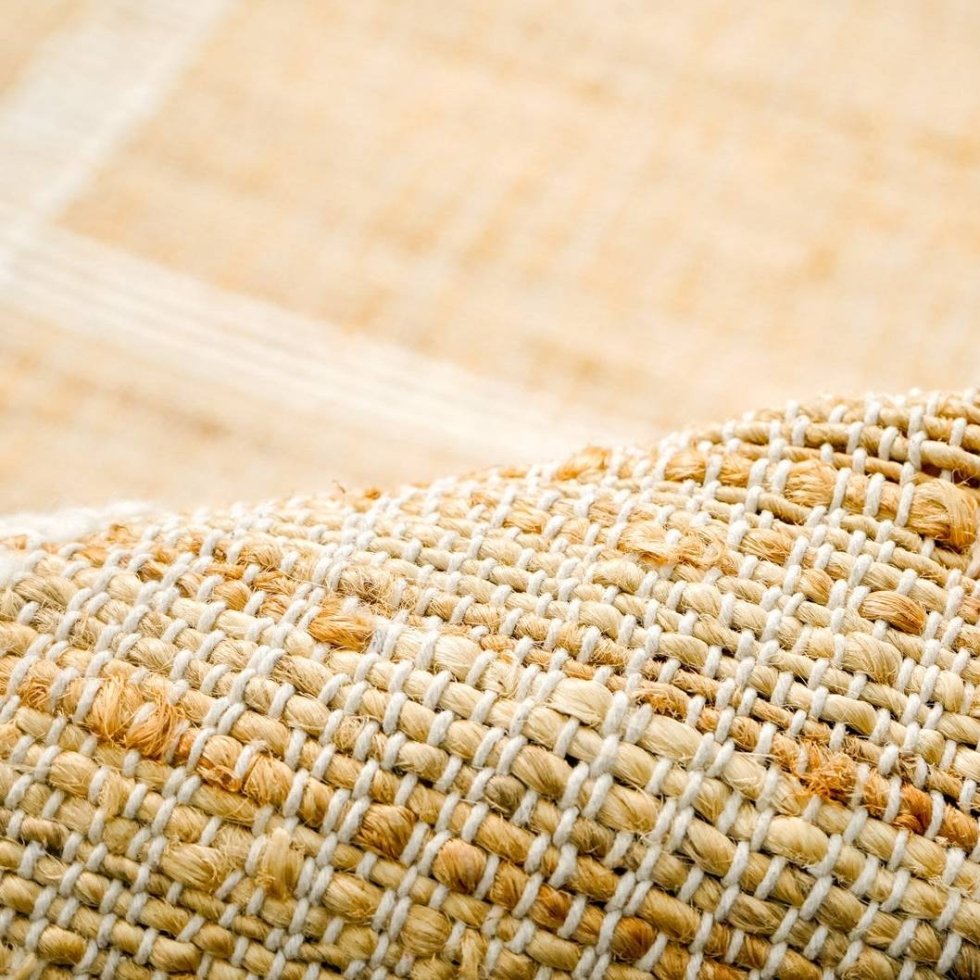 Tappeto in juta di cotone bianco e marrone - immagine 6