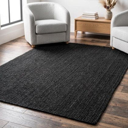 Casa Black jute area rug