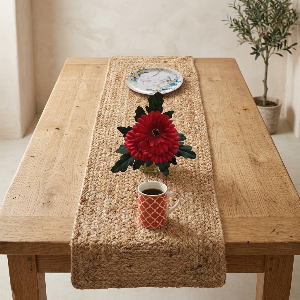 Tovaglietta di iuta intrecciata a mano Handwoven braided jute placemat