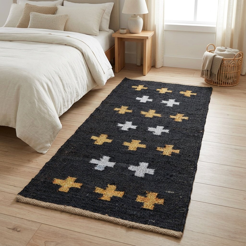 Tappeto incrociato in canapa e juta Hemp and jute cross rug