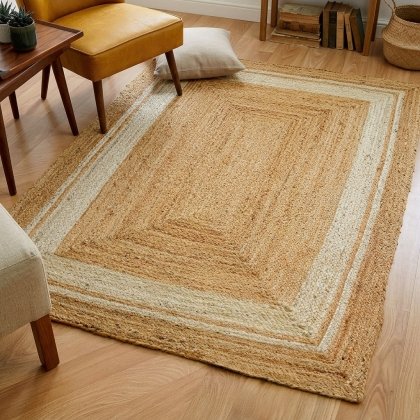 Jute area rugs with white trim