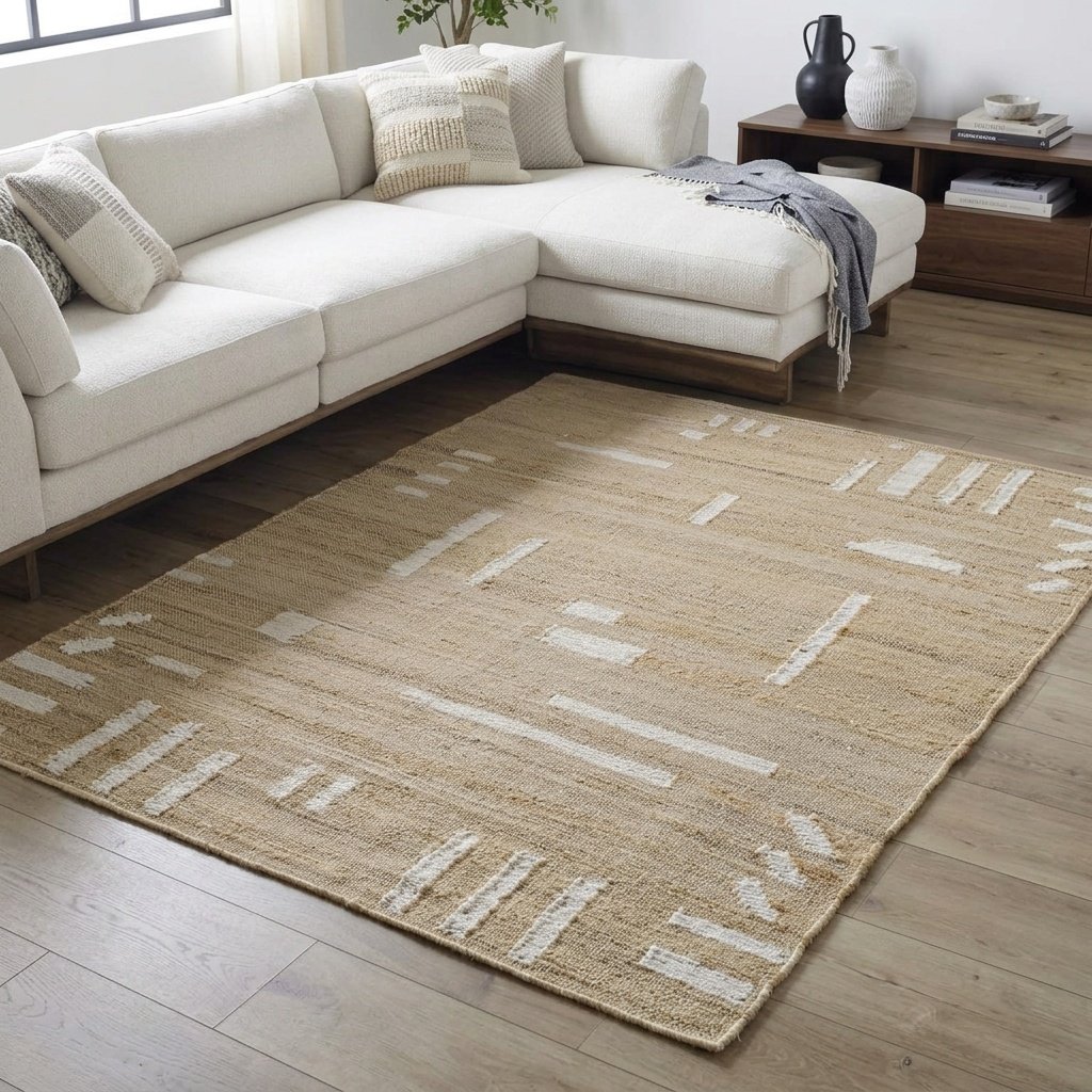 Tappeto in cotone e iuta per il soggiorno Living room cotton and jute rug