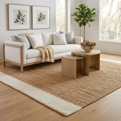 Natural jute rug living room