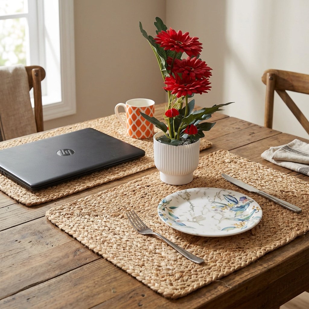 Tovagliette rettangolari in iuta naturale Natural rectangular jute placemats