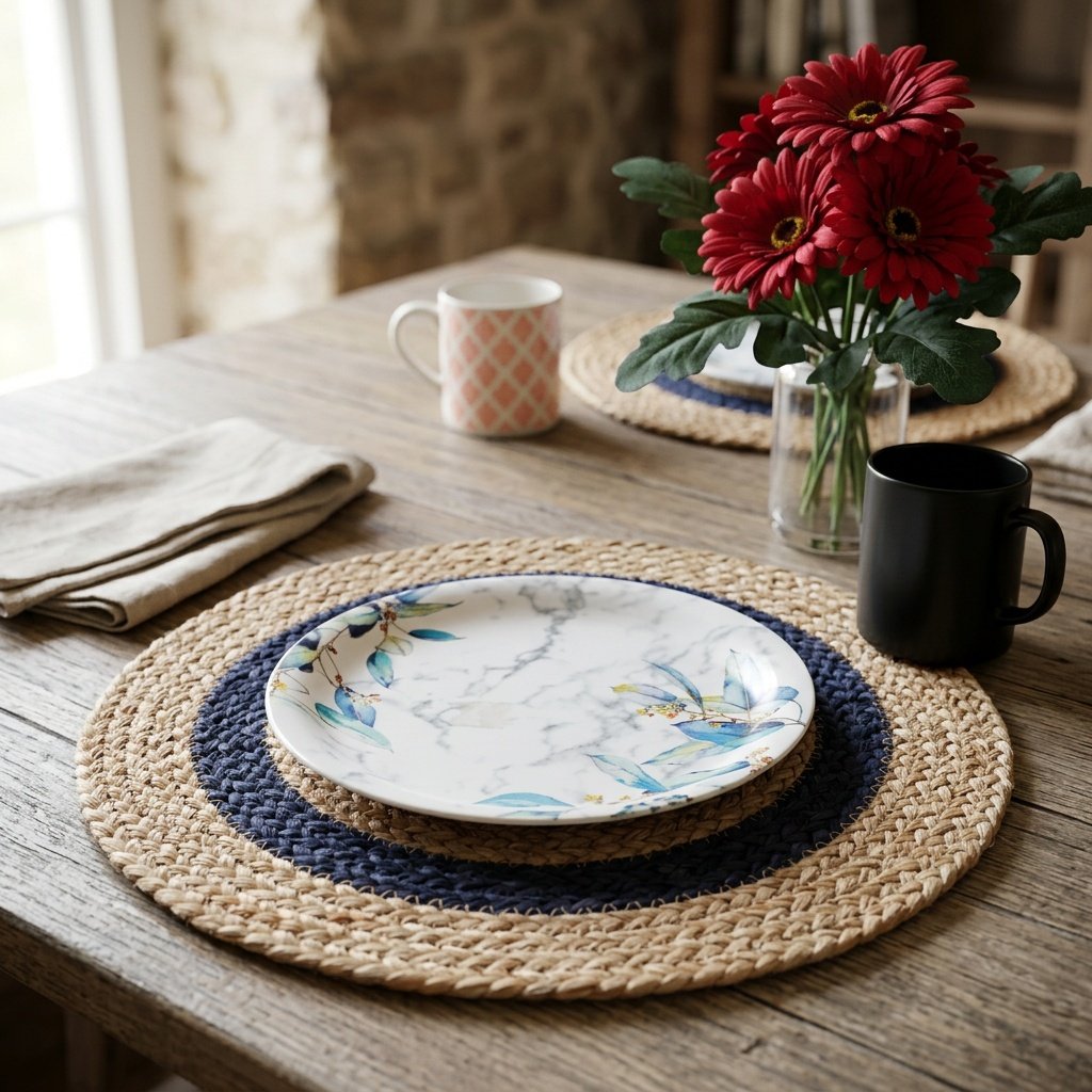 Tovagliette in iuta di target navy Navy target jute placemats