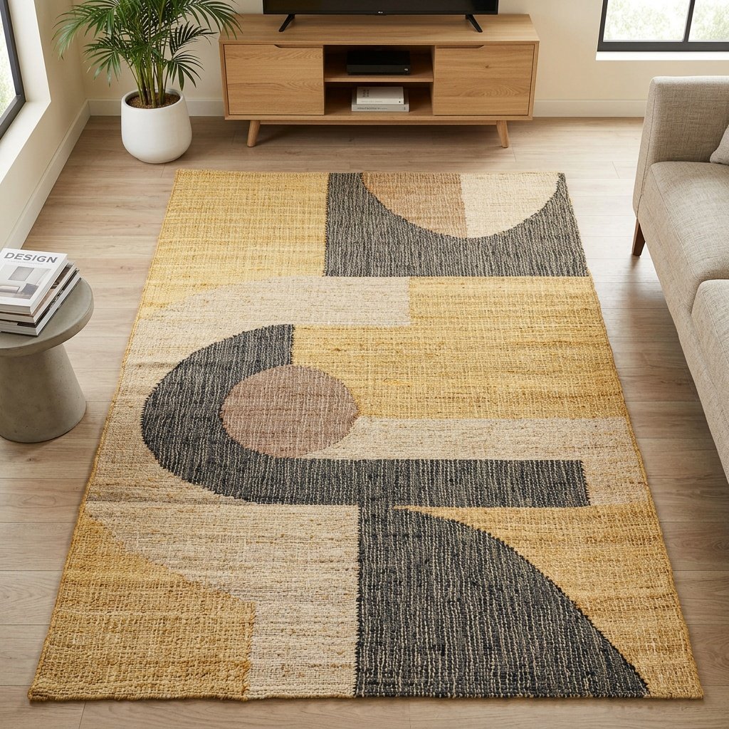 Tappeto moderno rustico in iuta per il soggiorno Rustic modern jute rug living room