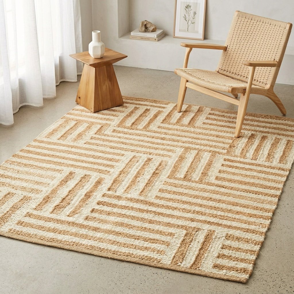 Tappeto in juta vs canapa: differenze di texture, durata e cura Scandinavian style hemp jute rug
