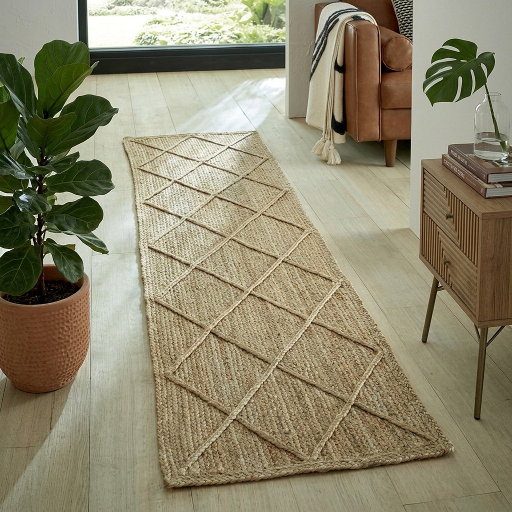 Tappeto in iuta a rombi Textured diamond jute rug