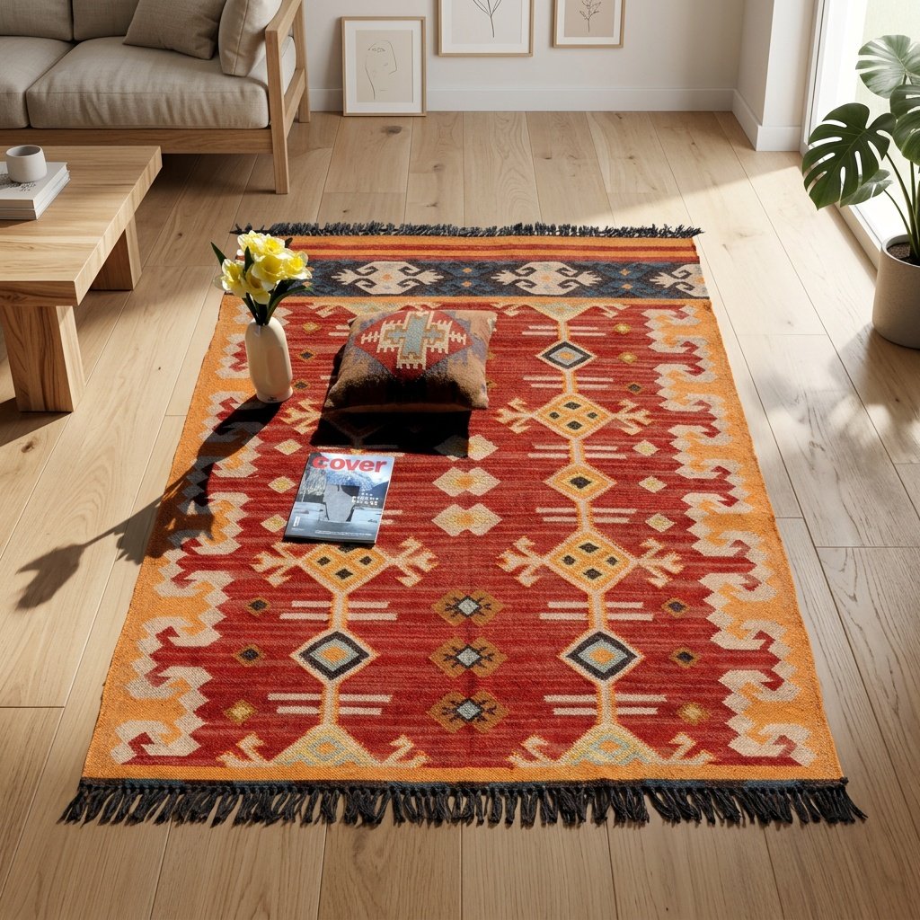 Tappeti kilim lavabili in lana e juta Washable wool and jute kilim rugs