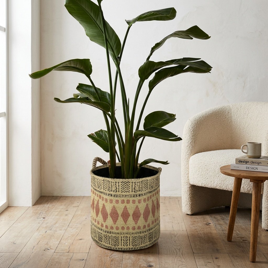 Cestino rotondo in juta azteca Aztec jute round basket