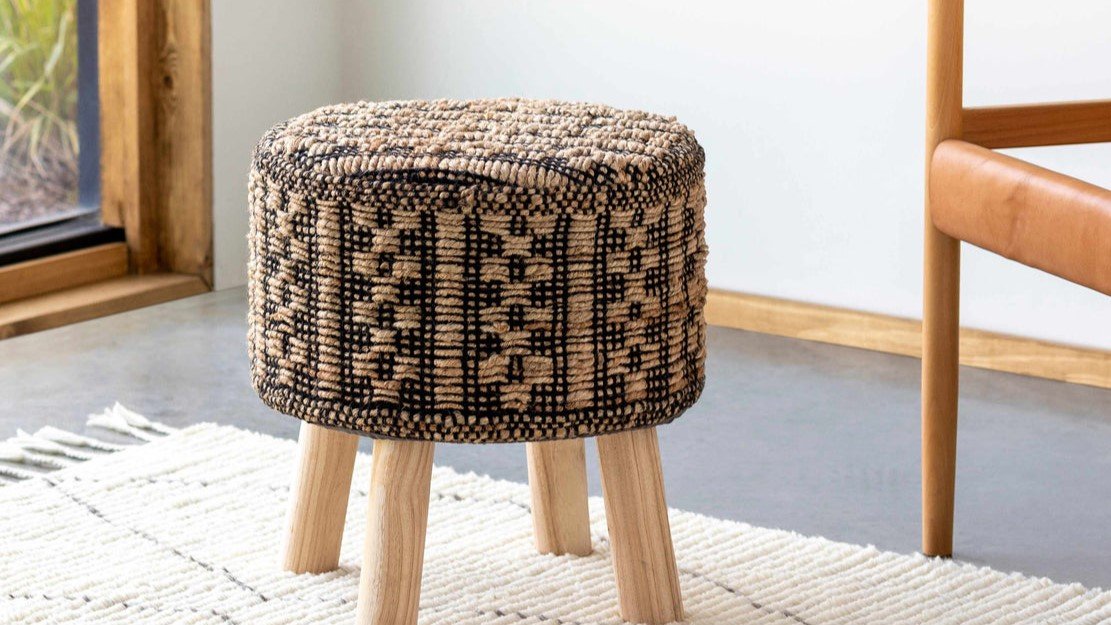 jute ottoman handmade
