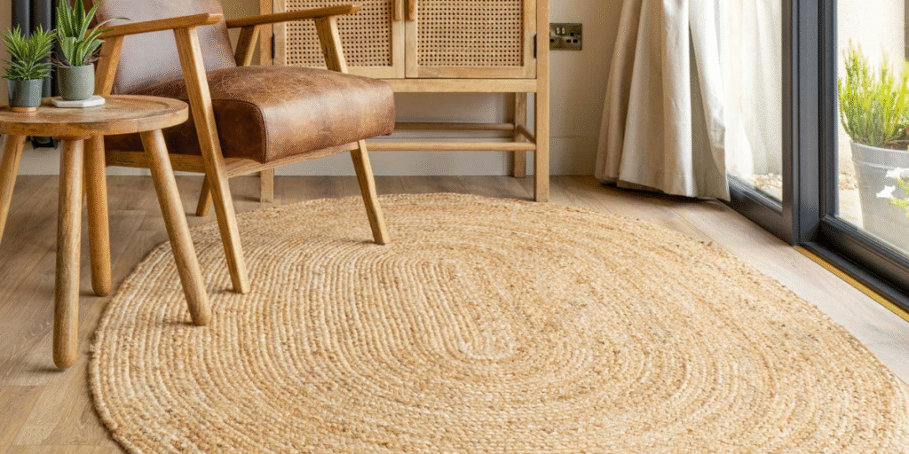 Tappeti in iuta o tappeti sintetici: qual è il migliore per la tua casa? jute rug main style